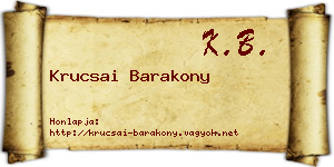 Krucsai Barakony névjegykártya